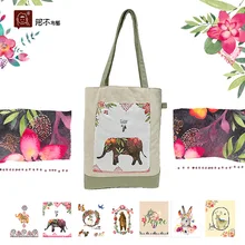 2016 de Bande Dessinée Femmes Sacs 10 Couleurs Animal Impression Achats Occasionnels Sacs Mode Femme Sacs à Bandoulière Toile Étudiant Sacs À Main H24