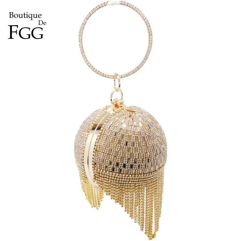 الذهبي الماس شرابة النساء حزب معدن الكريستال براثن أكياس مساء حقيبة زفاف الزفاف حقيبة يد Wristlets مخلب محفظة