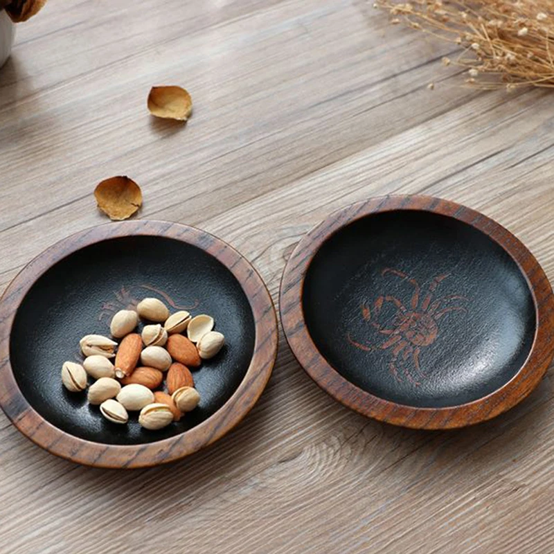 

New Creative Candy Tray Ceramic Snack Plate Dessert Dish Square Ramekin Bowls Dried Fruit Tray Fruit Plate With Wooden Pallets