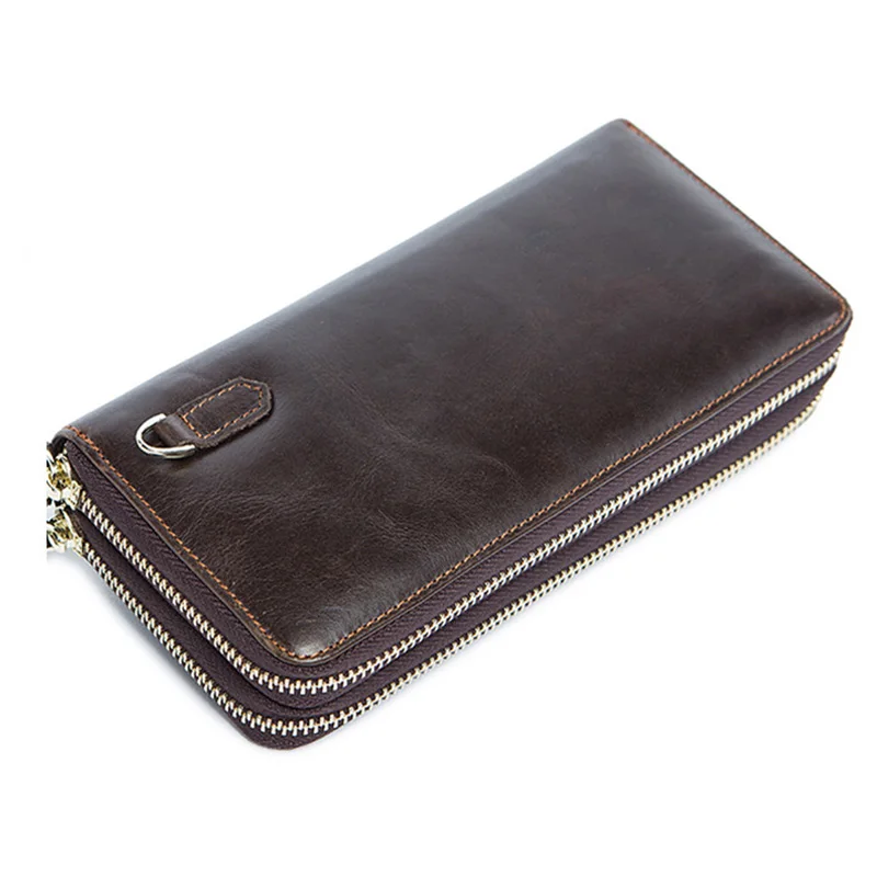 

Business men's wallet hand bag double men wallet long wallet first layer cowhide large capacity clutch bag men Mobile phone bag