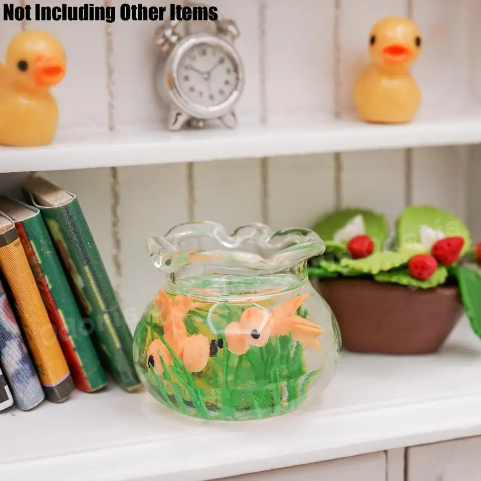 fish tank with dollhouse furniture