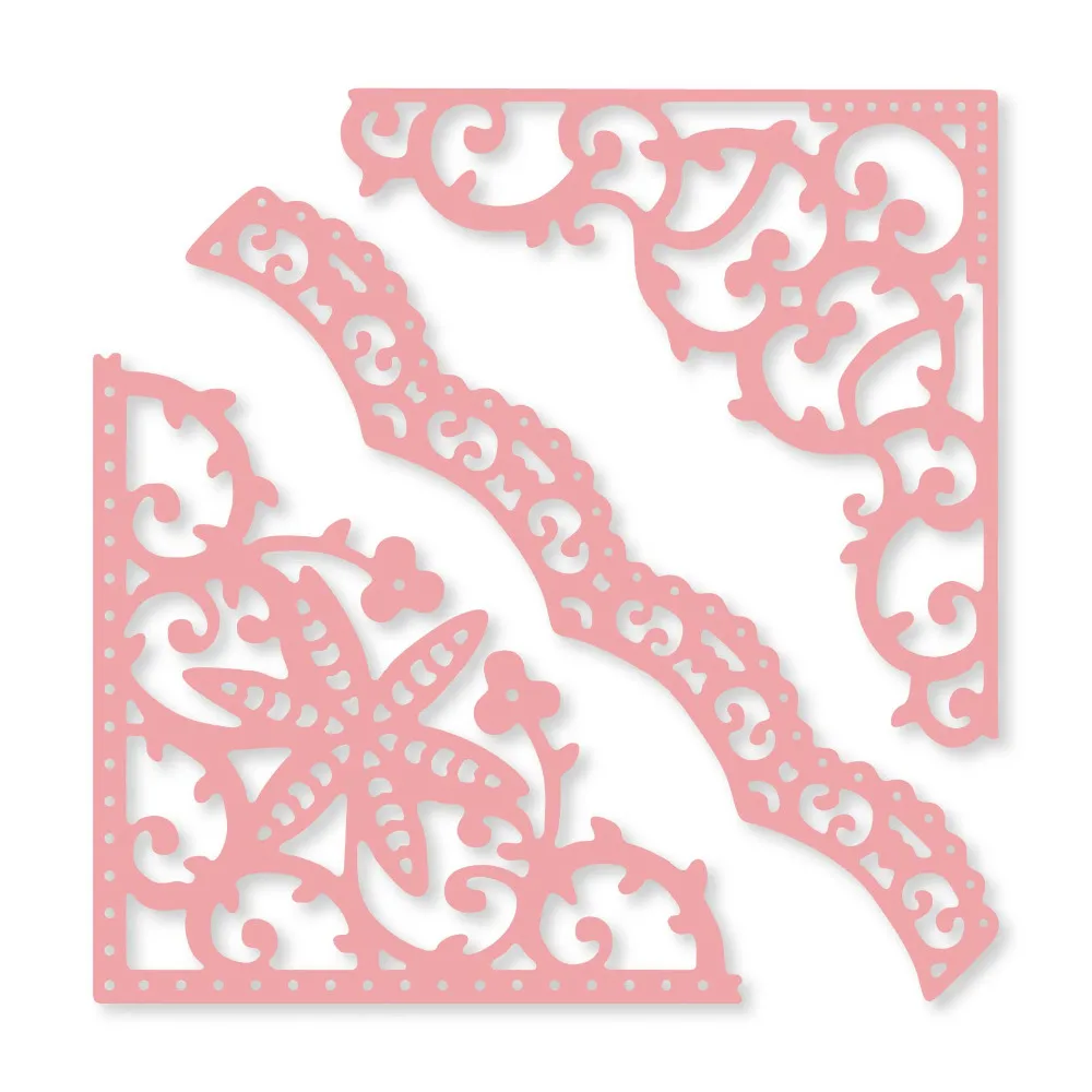 Buy 3pcs/set Corner Borders Dies Scrapbooking metal