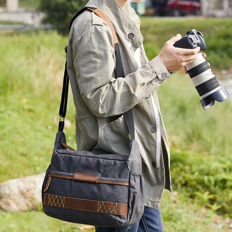 

Vintage Retro Camera Batik Canvas Photography Waterproof Shoulder Casual Messenger Photo Men Women Bag for Canon Nikon Sony DSLR