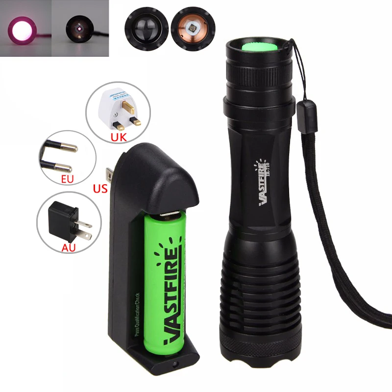 Инфрасветильник светодиодный фонафонарь ночного видения 5 Вт 18650 нм|flashlight torch|940nm