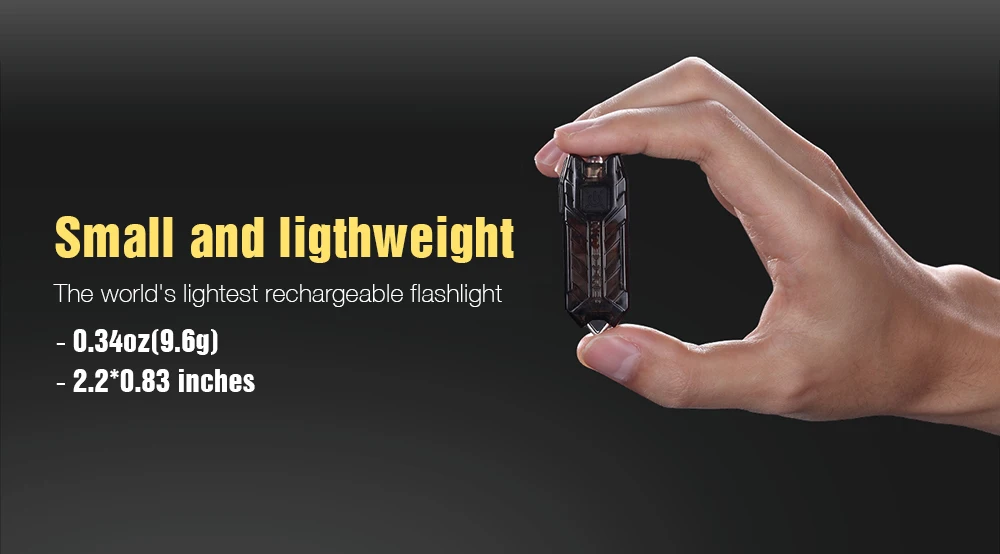 Nitecore трубка USB маленький брелок с фонариком Портативный 2 режима USB фонарик Портативный прожектор для кемпинга пешего туризма на открытом воздухе