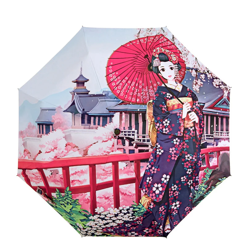 Cherry Blossoms Japanese Elegant Ladies Umbrella Parasol Rain Sun Clear