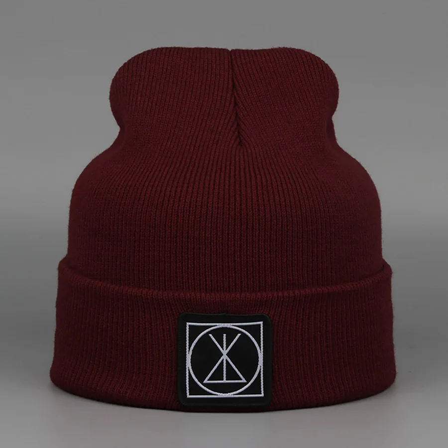 Winter Hats For Women Rice Word Cloth Paste Beanies Hat Unisex Outdoor Sports Sand-proof Warm Beanies Hats Embroidery (6)