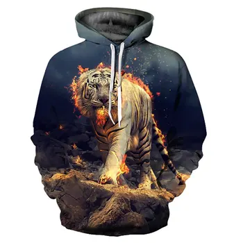 

Headbook New Fashion 3d Hoodies Men/Women Sweatshirts 3d Print Fire Tiger Thin Hooded Hoodies Cool Hoody Tops 3d sweatshirt