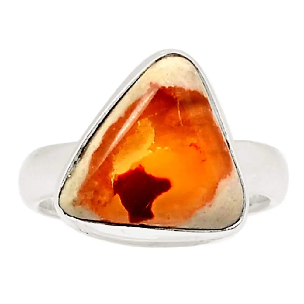 

NiaoZaiFei YunZaiKan Genuine Maxican Opal Ring 925 Sterling Silver,USA Size :7, MHBAR3957