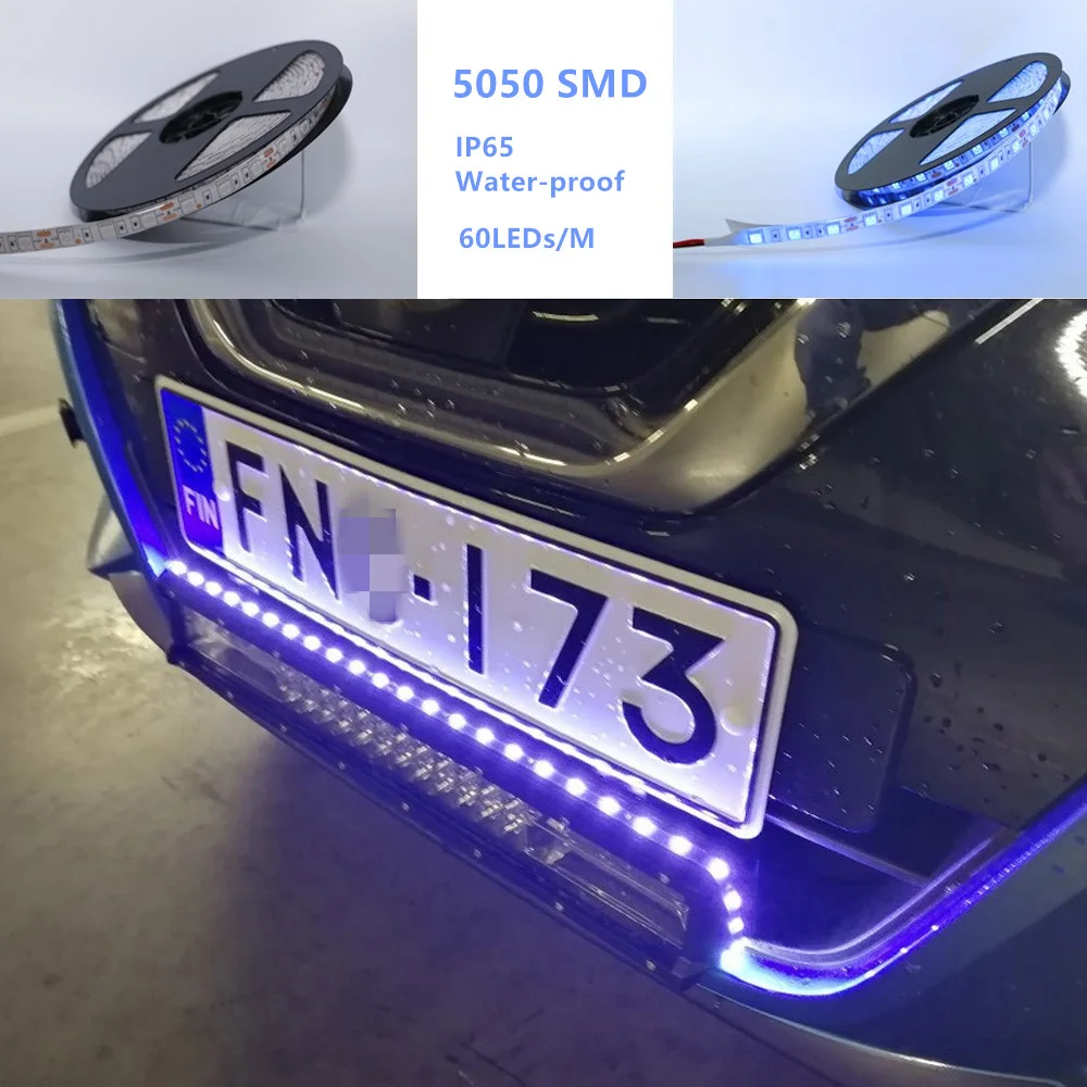Водонепроницаемая светодиодная лента IP65 12 В постоянного тока 5 м 2835 5630 5050 SMD 300