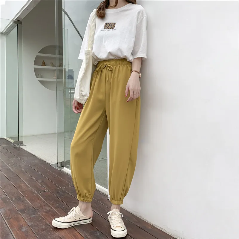 LKlady Bloomers Woman Autumn And Summer Snow Do Spinning Nine Part Thin Section Student Pants Easy Leisure Time Upon Haren LKlady Bloomers Woman Autumn And Summer Snow Do Spinning Nine Part Thin Section Student Pants Easy Leisure Time Upon Haren