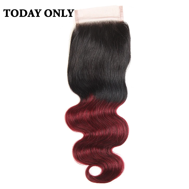 Today Only Non remy Ombre Burgundy Brazilian Body Wave font b Human b font font b