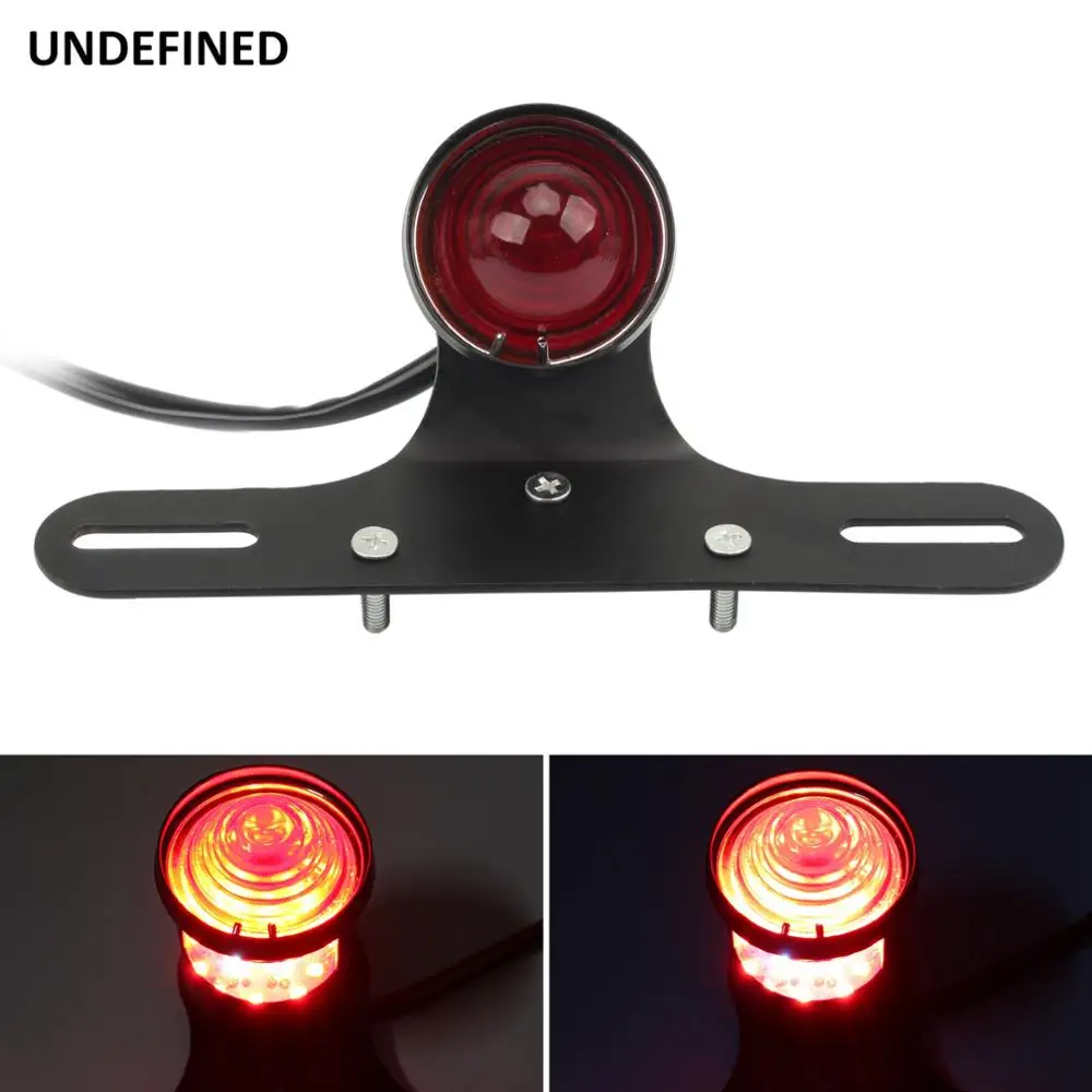 

Motorcycle Red Brake Tail Light Rear License Plate Bracket LED 12V for Harley Chopper Bobber Cafe Racer clignotant moto Custom
