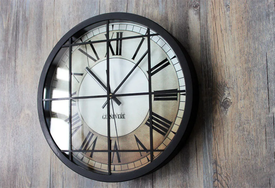Новые Настенные Часы Лофт Металл 30 см настенные часы современный дизайн Ретро кварцевые настенные часы для домашнего декора ностальгические настенные часы дропшиппинг