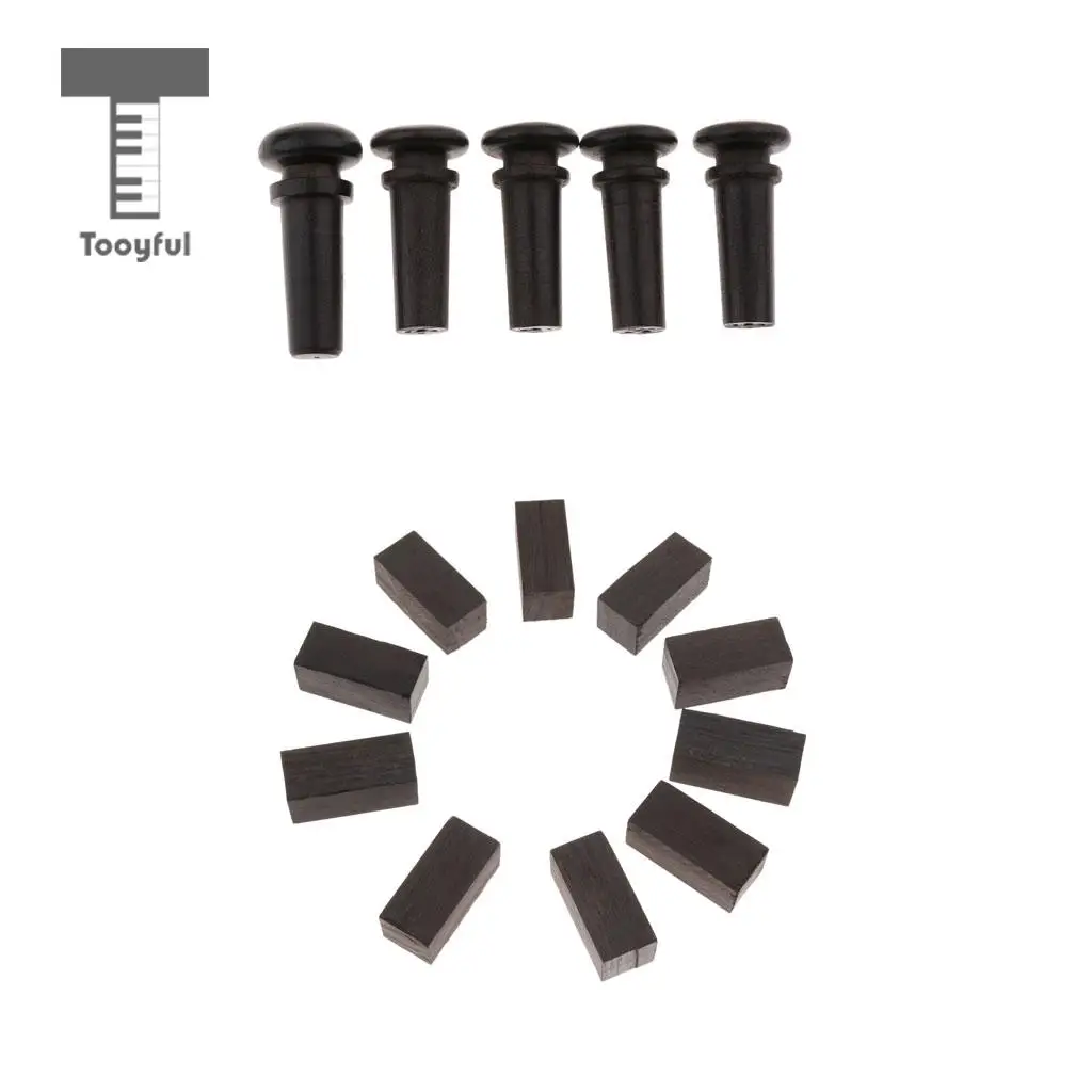 5pcs Blackwood Endpin/10pcs Square Wood Block For Violin Luthier Supply