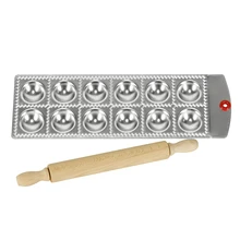 Набор форма для приготовлени равиоли пельменей с деревянной скалкой резак для макаронных Пельменей изделий из алюминиевого сплава