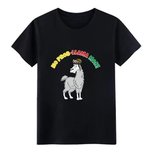 Men's No Prob Llama Mon Funny Reggae Jamaica Rasta Pun Illustration t shirt Designs cotton S-XXXL homme Crazy New Style shirt