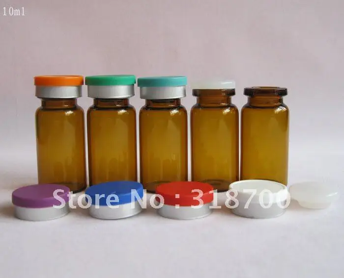 Free Shipping 10ml clear amber glass vial with flip off cap sample vial essence oil glass 1