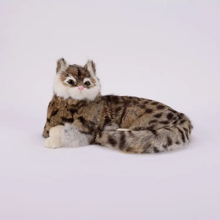 

new creative simulation cat plastic&fur lying gray cat model gift 25x20x11cma78