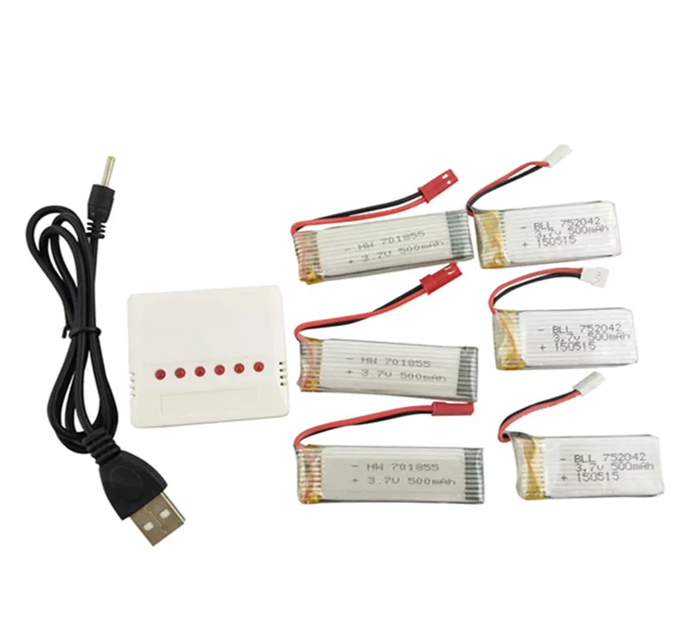 

BLL Battery Hubsan X4 H107L H107C H107D V252 JXD385 UDI U817 U818A U815A V959 Aircraft 3.7V 500mah Lithium Battery and Charger