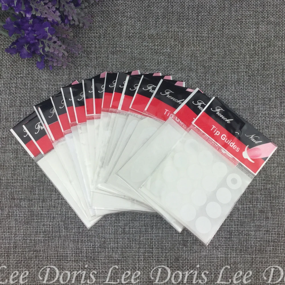 

YZWLE 1 Lot 17packs Nail Art Tips Sticker Nails Form Fringe Guides Sticker DIY French Nails