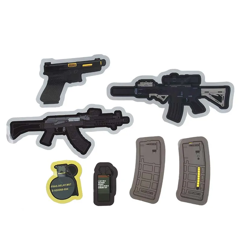 

2941 Army Military Fans Rifle HandGun Pistol Decal Sticker Q version waterproof stickers set