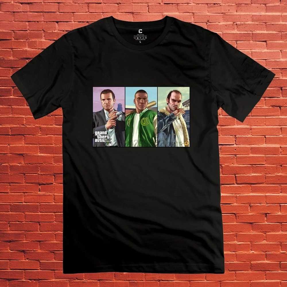 Летние модные повседневные мужские футболки GTA V Grand Theft Auto простая футболка с