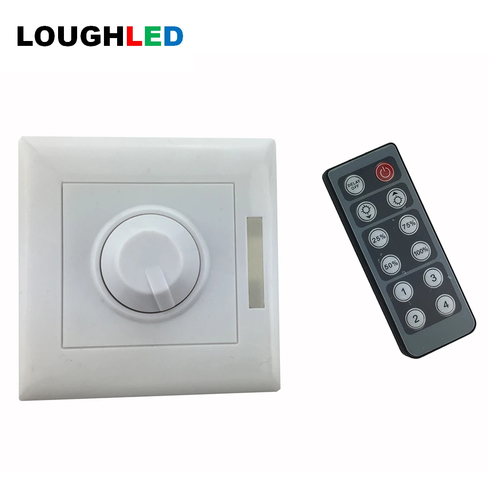 Wireless IR 12 KEYS knob LED Dimmer Switch 16A DC12V24V 192W for LED