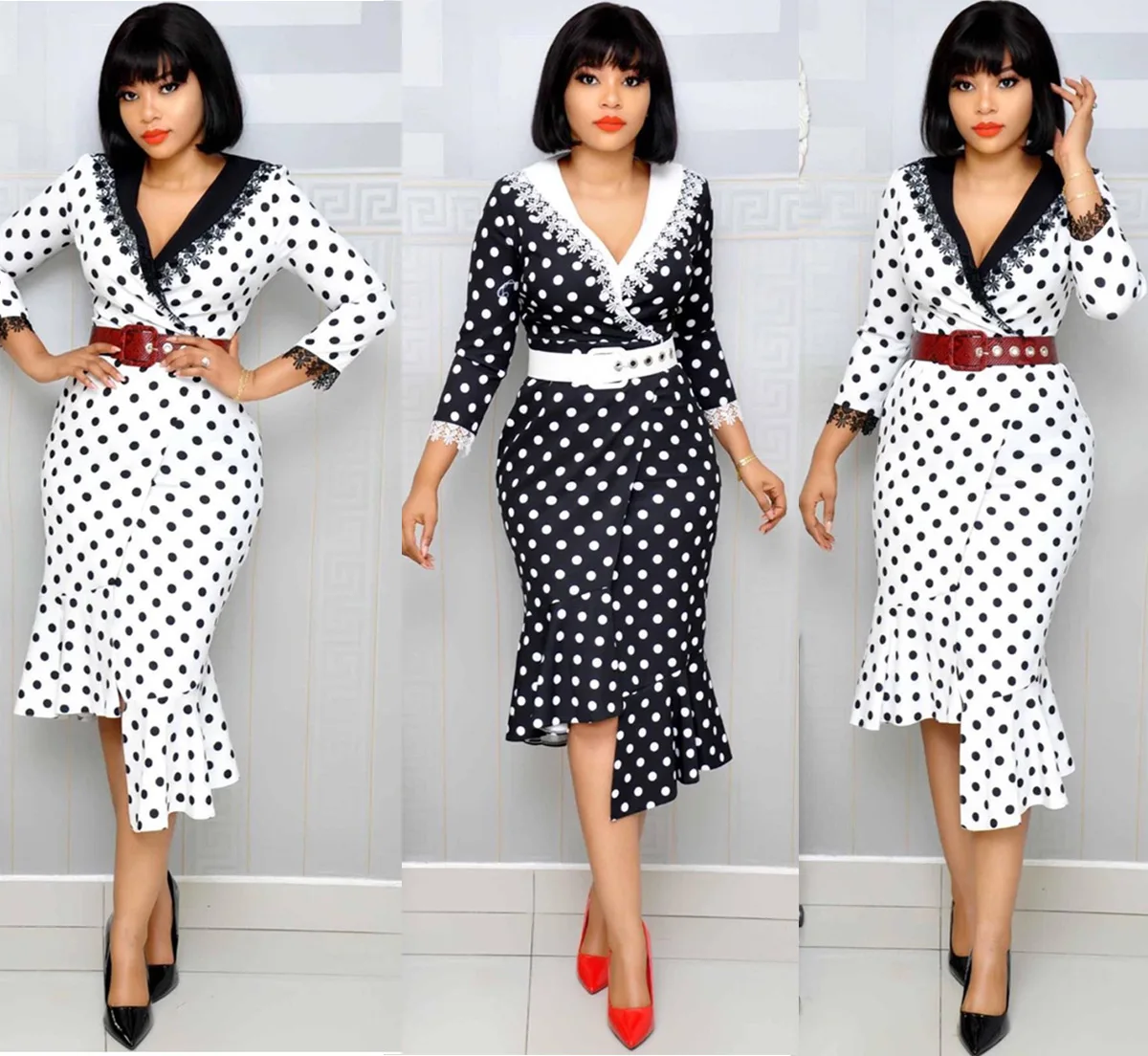 

2019 African Dress Print Shirt-Collar dress Big Elastic For Women