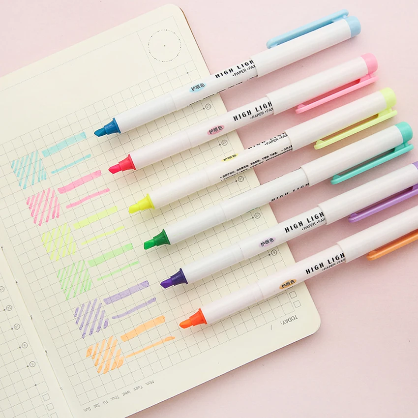 

Eye Protection Color Highlighter Oblique Tip Stationery Fluorescent Pen Straight Liquid Single Head Marker Graffiti Colored Pen