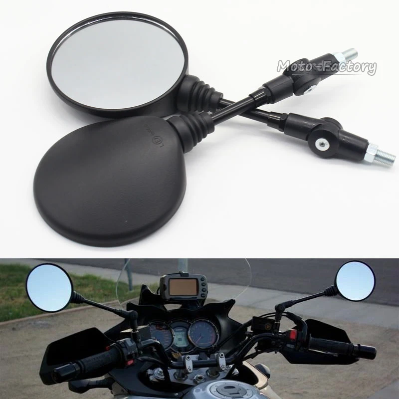 Custom Black Universal Folding Motorcycle Mirror motorbike Side Mirrors Rearview Mirror 8mm 10mm For yamaha Honda