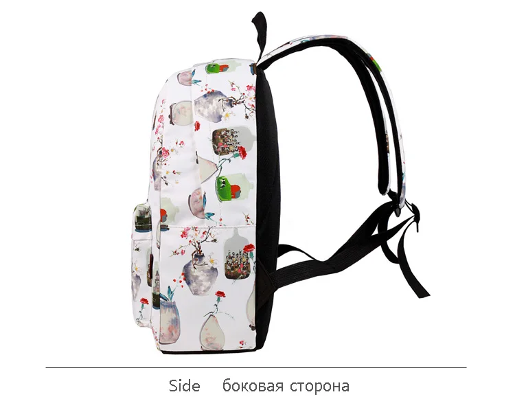 WINNER High Quality Art Flower Bottle Printed Backpack For Teenager Girls Student School Bags Travel Rucksack Mochila 2018 (7)
