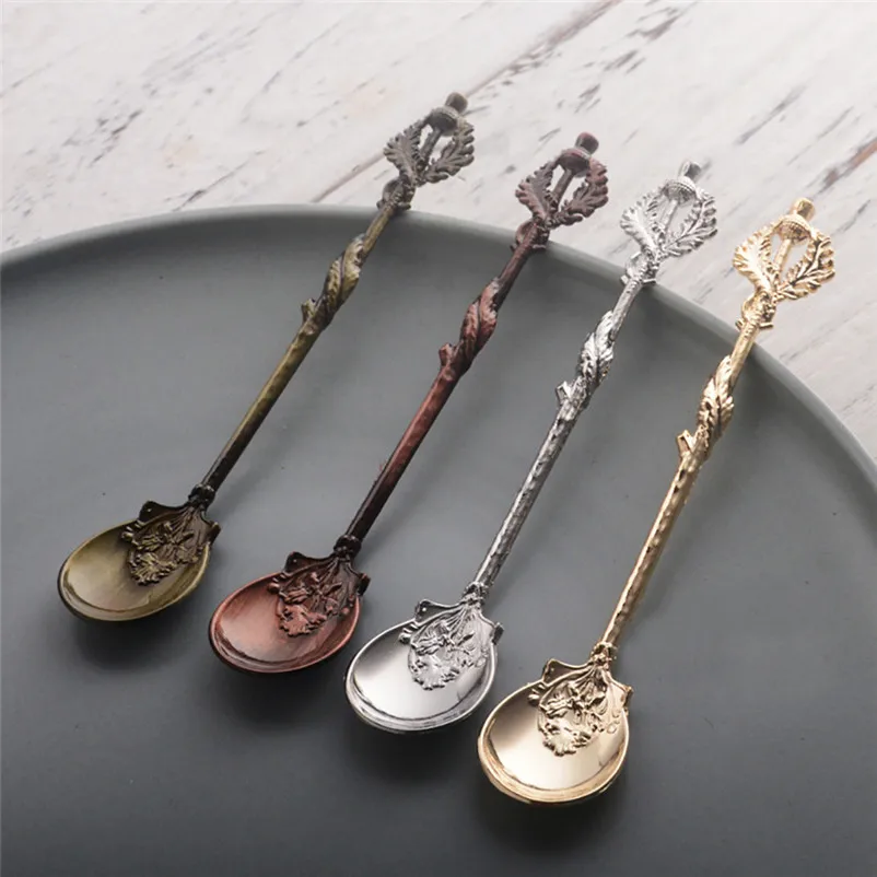 1pc Coffee Scoops Luxury Vintage Royal Palace Carved Mini Tea Coffee Ice cream Dessert Scoops for kitchen tools new #4n14 (9)