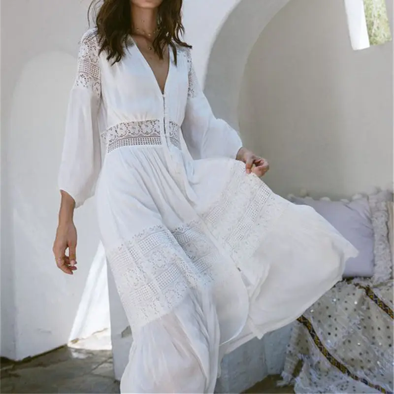 long white lace sundress
