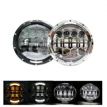 

7" Round 80W Hi&Lo LED Headlight DRL Headlamp for Jeep Wrangler JK TJ CJ Patrol GR Y60 Hummer H2 Lada 4*4 Off road