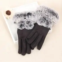 Muqgew 1 пара зимние теплые Сенсорный экран езда водил Прихватки для мангала для Для женщин теплые шерстяные варежки Женский костюм танец Кружево перчатки