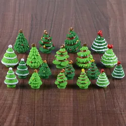 Christmas Tree Miniature Figurine - Festive Kawaii DIY Fairy Garden Ornament Resin Craft for L (Light color)