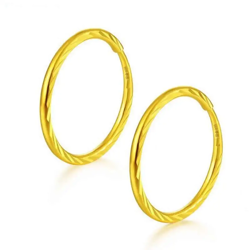Brincos de Ouro Real Sólido Ouro Amarelo Brincos – Nova Chegada 1.1-1.3g 999 24 k