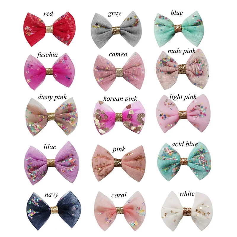 School Uniform Colours Pair of Girls Kids Small Hair Bow Clips Slides Gripes 
