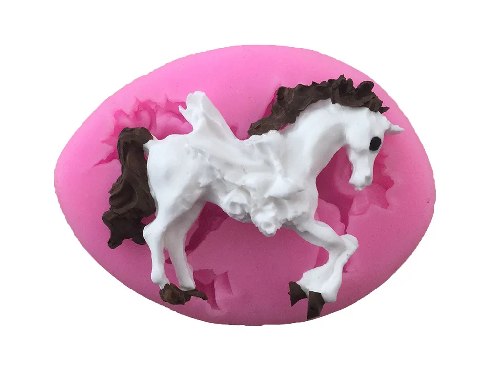 3D карусельная лошадка пресс-форм Fondant(сахарная) силиконовая форма для торта пресс-форма для кекса выпечки Форма для шоколада