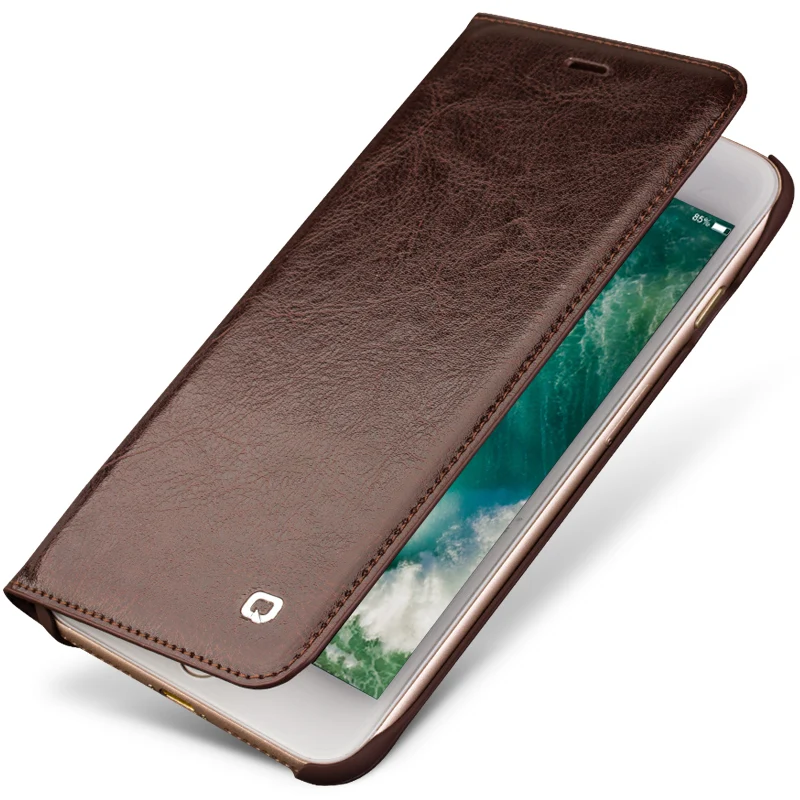 

QIALINO New Genuine Leather Case for iPhone 7 Flip Cover for iphone 7 plus Handmade luxury Ultra Slim Phone Case 4.7/5.5 holster