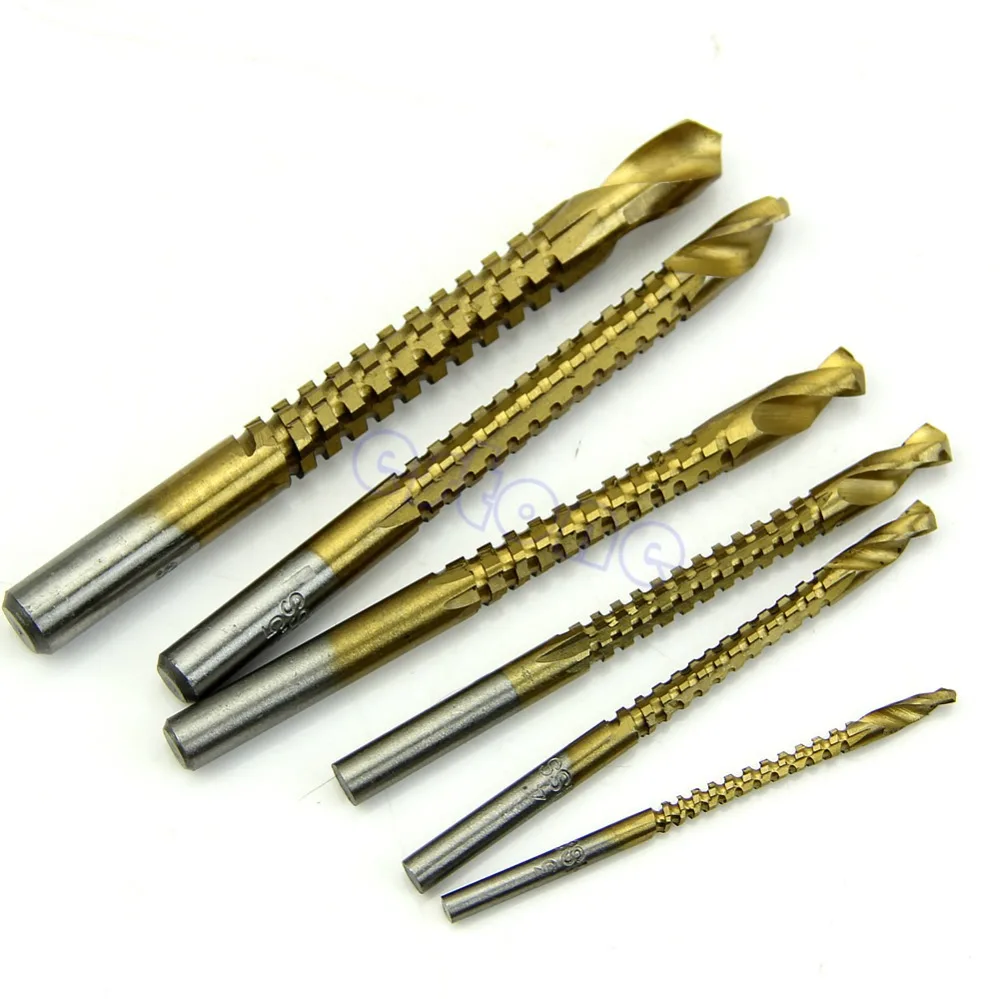 Hot sale 6pcs Ti Drill Bit Woodworking Wood Metal Plastic Cutting Hole Saw Holesaw HSSin Drill