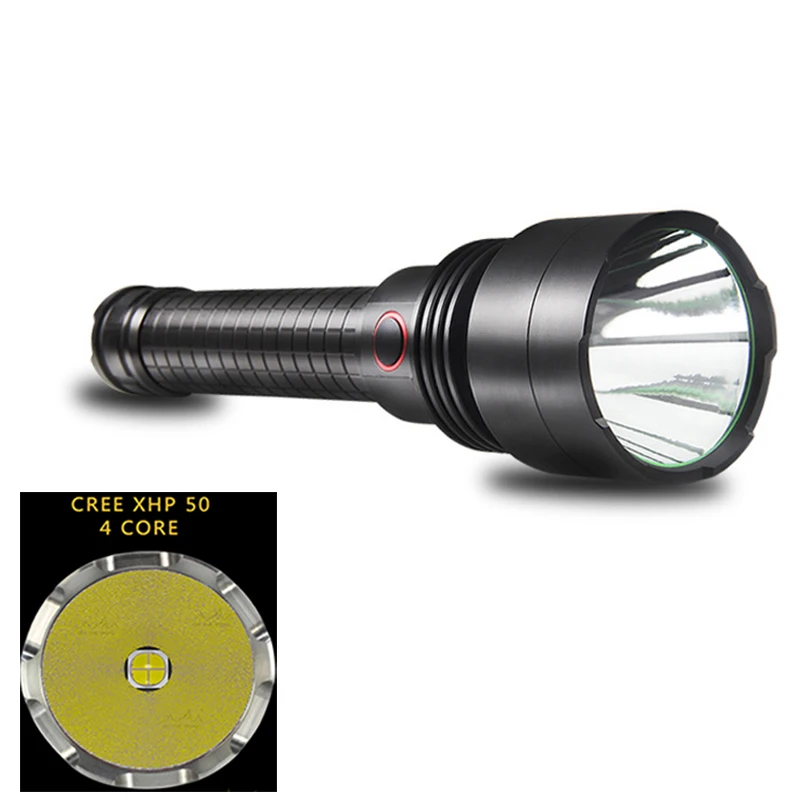

CREE XHP50 Led Flashlight 18650 or 26650 Battery Aluminum light cup Direct Charging Powerful Lantern Self Defense Tactical Lamp