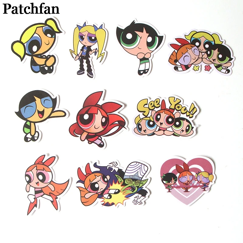 Patchfan 36 шт. Powerpuff девушки мультфильм забавные наклейки для скрапбукинга DIY ноутбук скейтборд мотоцикл домашние декоративные значки A2014