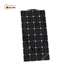 BOGUANG 100W 18V flexible solar panel high grade back connection 21 efficeint for diy 12v battery