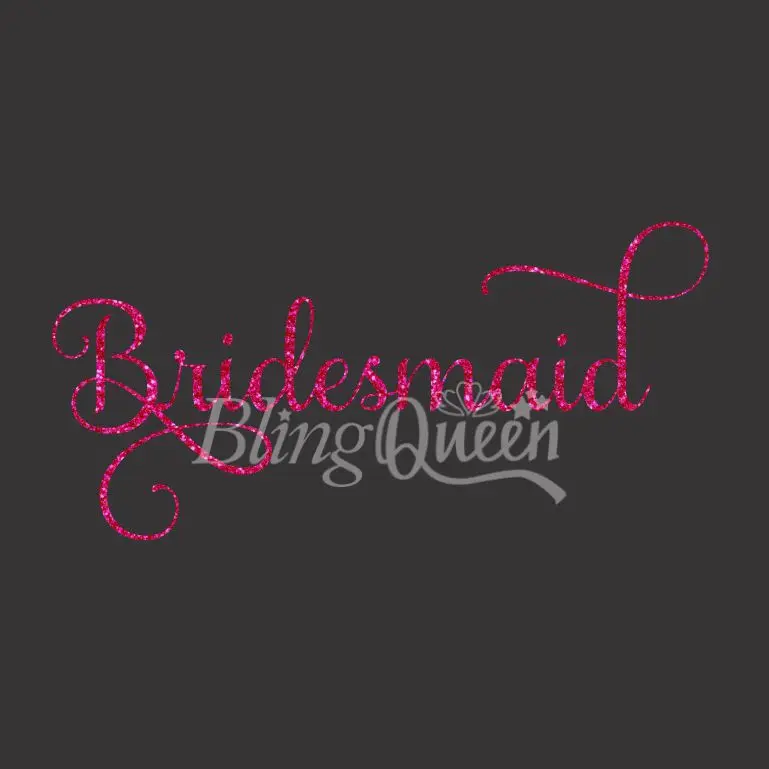 

BlingQueen 12PCS/LOT Iron On Korean Glitter Vinyl Heat Transfers Bridesmaid Design, Colors and Sizes can be customized