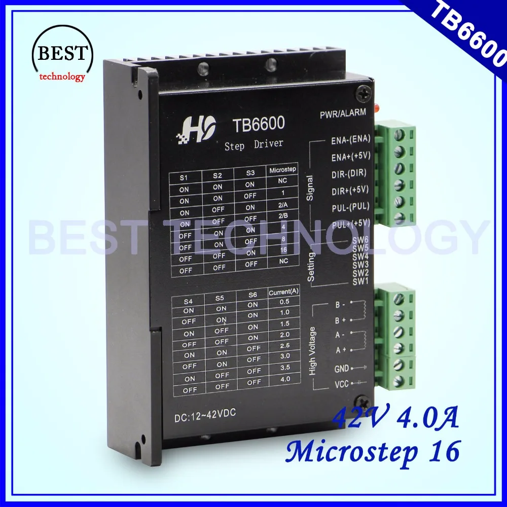 TB6600 Драйвер шагового двигателя Microstep16 DC12-42v 0,5-4a шаговый двигатель используется для Nema17 Nema23