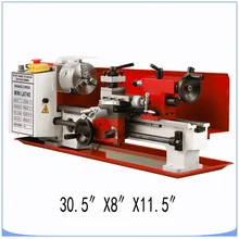 Металлический Мини-токарный станок 550 Вт 7x14 дюймов металлический токарный станок 0.75HP 2500 об/мин бесступенчатая скорость вращения шпинделя мини-токарный станок