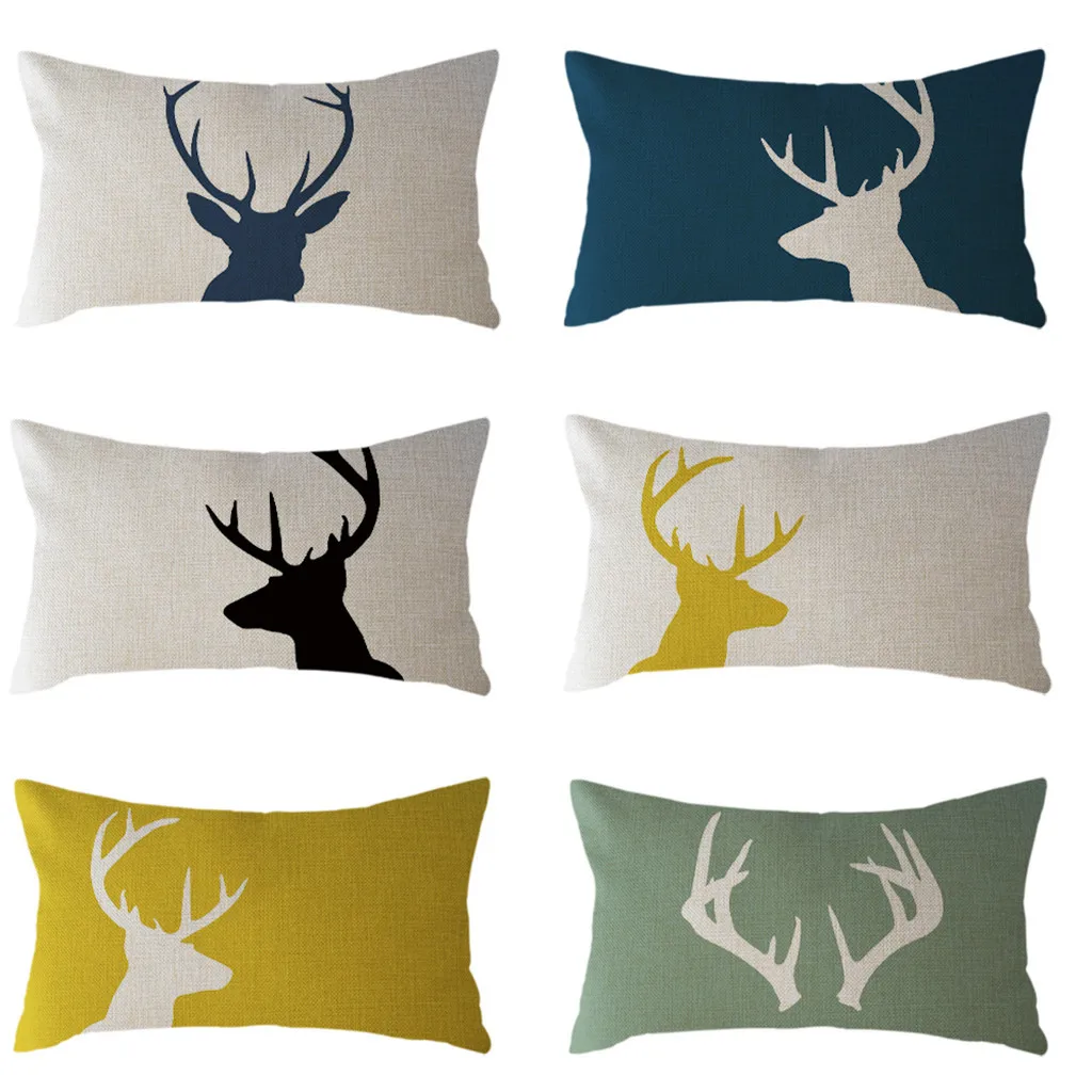 

Reindeer Pillow Case Elk Cushion Cover Moose Throw Pillows Home Decorative Pillows Cover