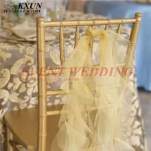 Дизайн Chiavari стул из органзы полоски ткани пояс галстук бабочка для украшение для свадьбы
